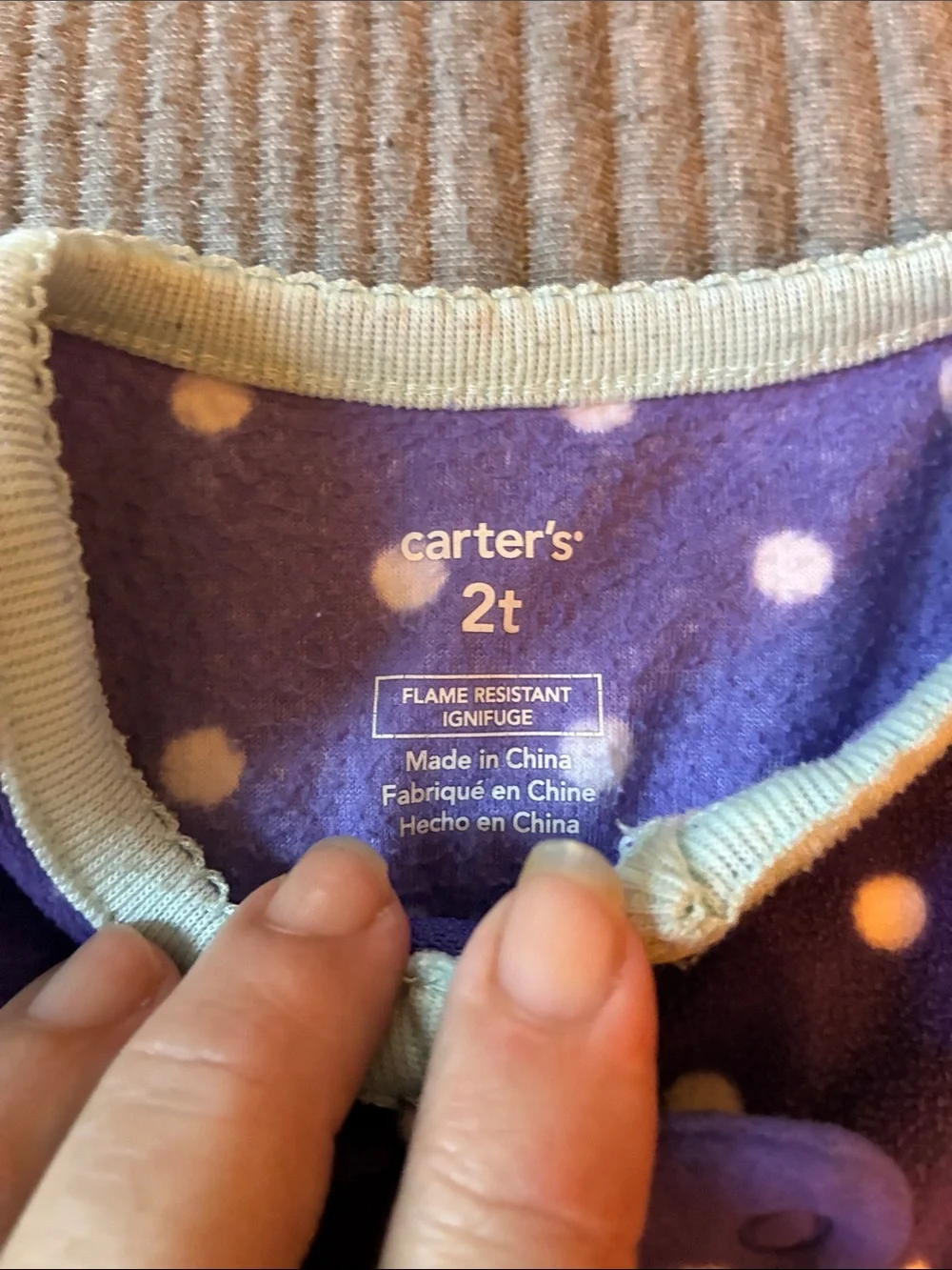 4Carter's Purple, Green & Cream Footed One-Piece Sleepers - Unicorn Moon Prints